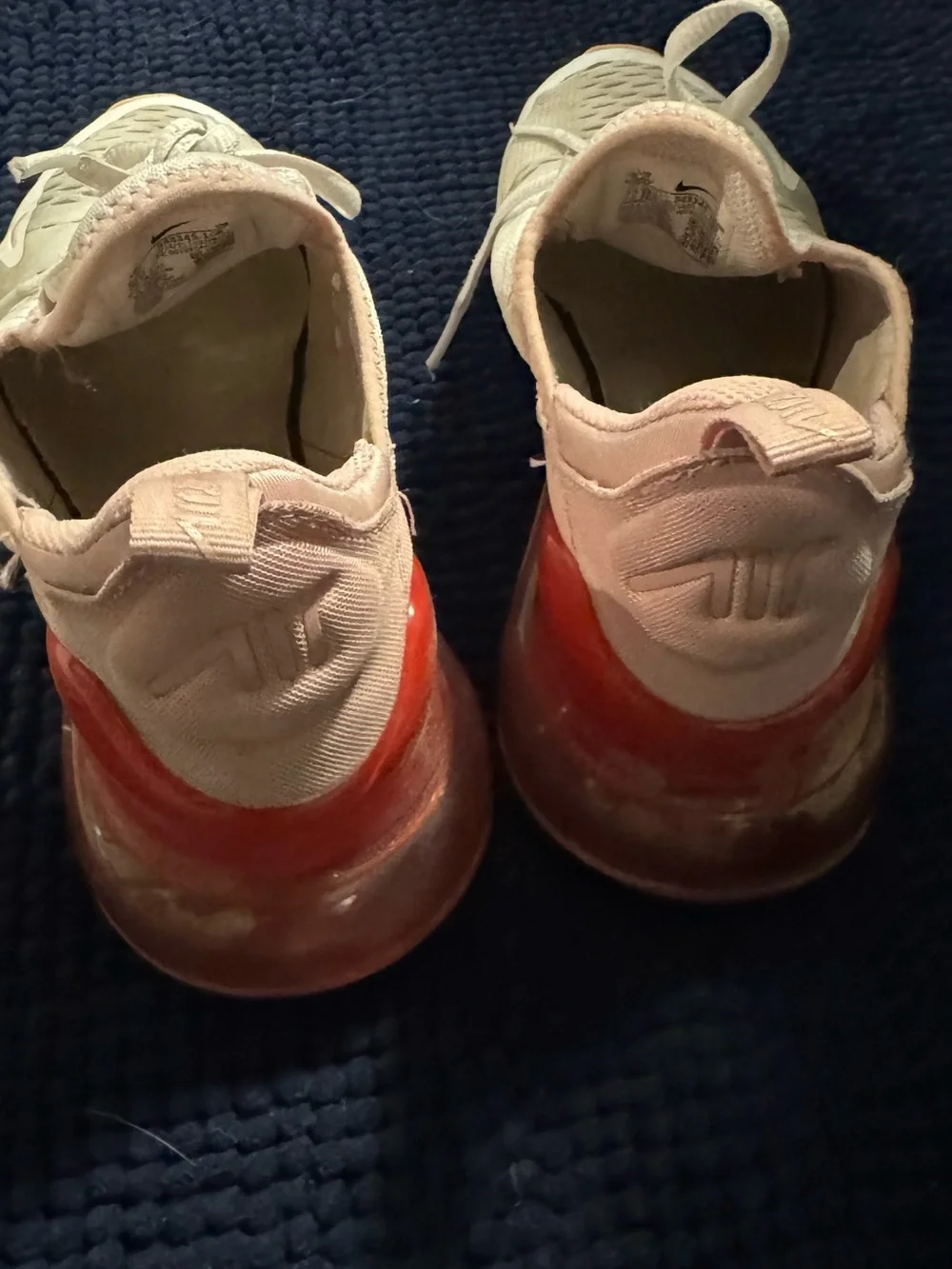 Nike Women's White Sneakers with Pink and Red Accents